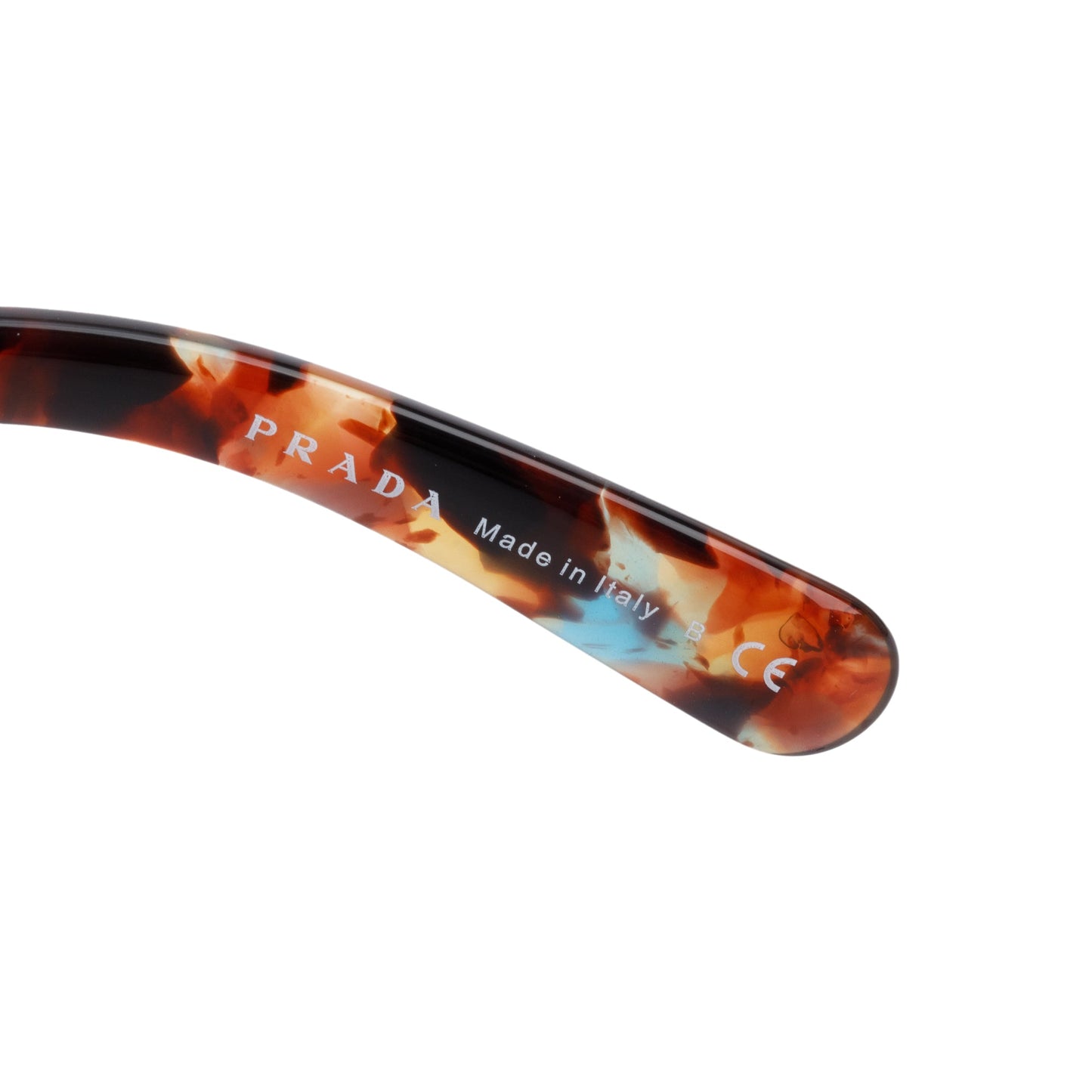 Prada SPR27O Brown Camouflage Acetate Classic Spiral Sunglasses