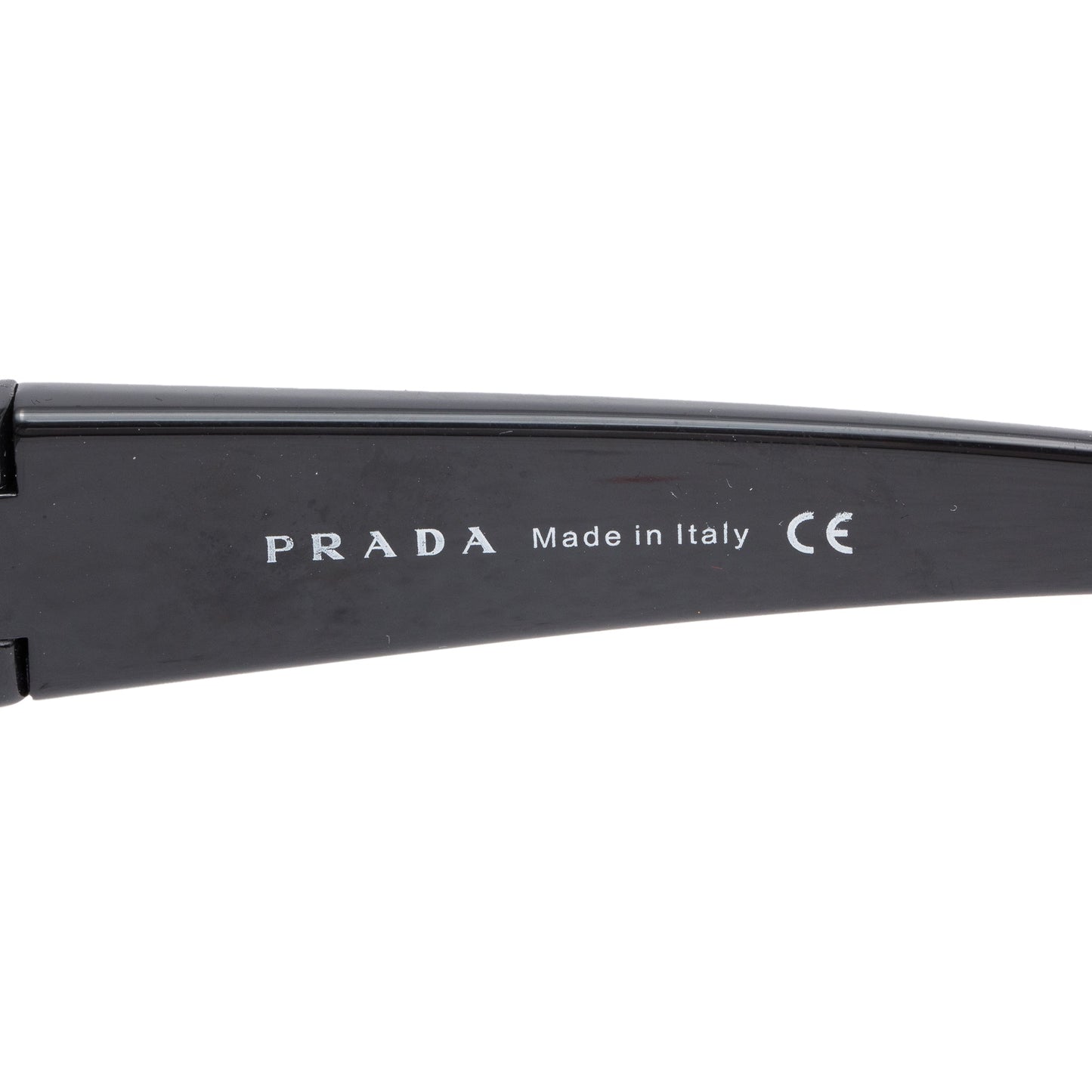 Prada SPS 52ES Black Acetate Linea Rosa Shield Sunglasses