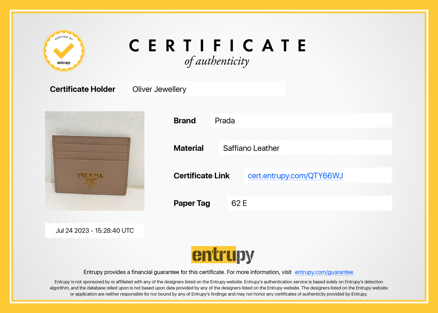 Prada Saffiano Leather Card Holder