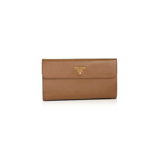 Prada Saffiano Metal Long Flap Wallet