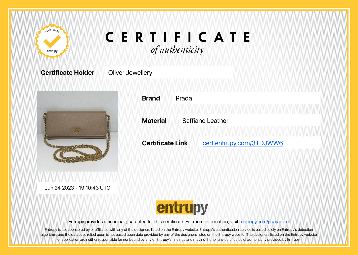 Prada Saffiano Metal Wallet on Chain