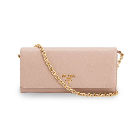 Prada Saffiano Metal Wallet on Chain