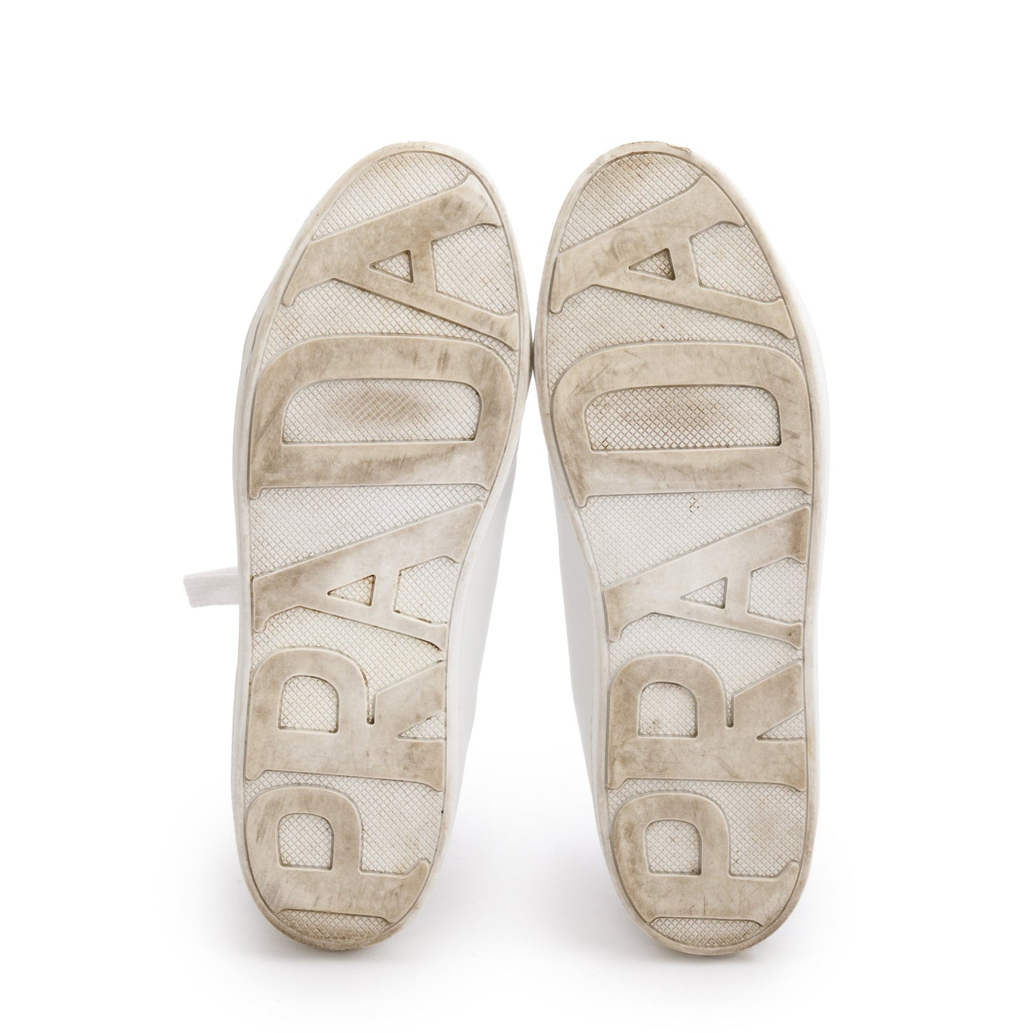 Prada White Calfskin Leather Basket Sneakers, Size 40