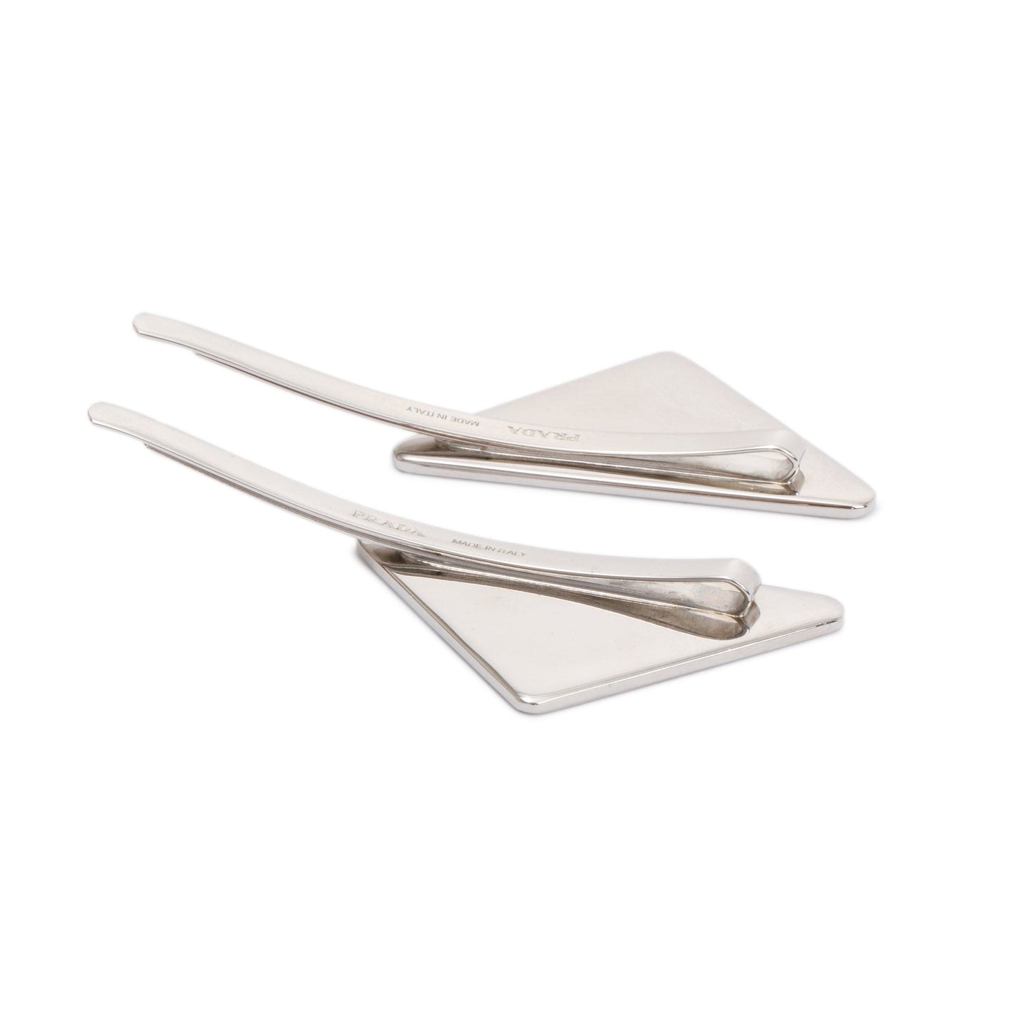 Prada White Metal Hair Clip