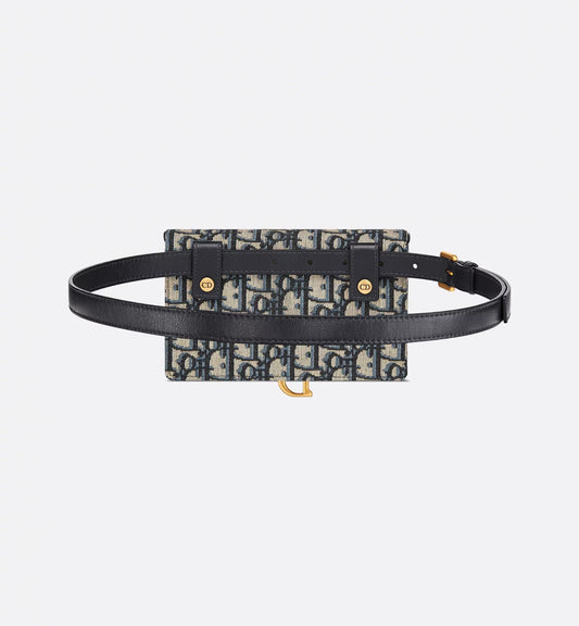 Saddle Belt Pouch Blue Luxury Dior Oblique Jacquard
