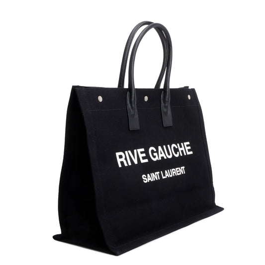 Saint Laurent 2021 Black Large Rive Gauche Canvas Tote
