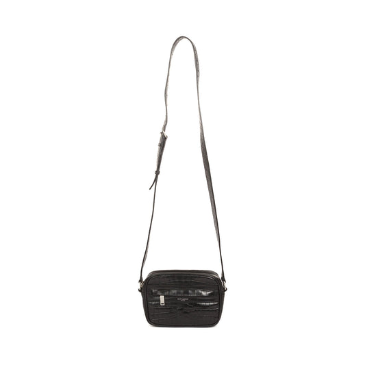 Saint Laurent 2021 Small Croc-Embossed Camp Camera Bag