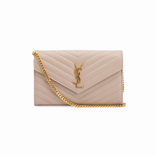 Saint Laurent 2022 Cassandre Matelasse Chain Wallet