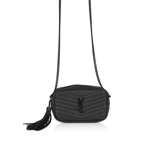 Saint Laurent Black Matelasse Lou Mini Crossbody Bag