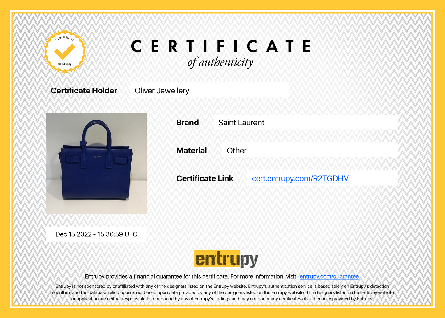 Saint Laurent Blue Smooth Leather Nano Sac De Jour