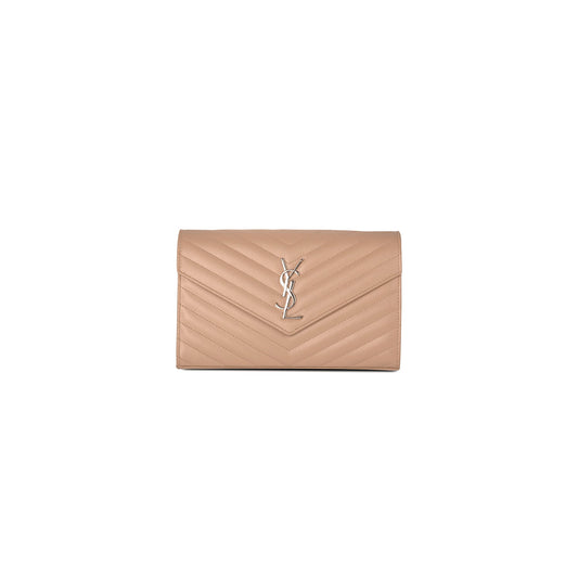 Saint Laurent Classic Monogram Envelope Chain Wallet