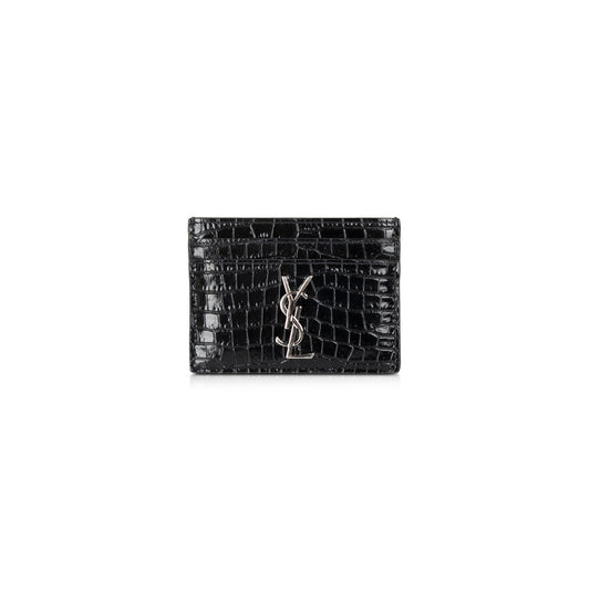 Saint Laurent Crocodile Embossed Cassandre Card Case