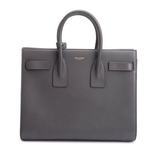 Saint Laurent Grey Leather Small Sac De Jour