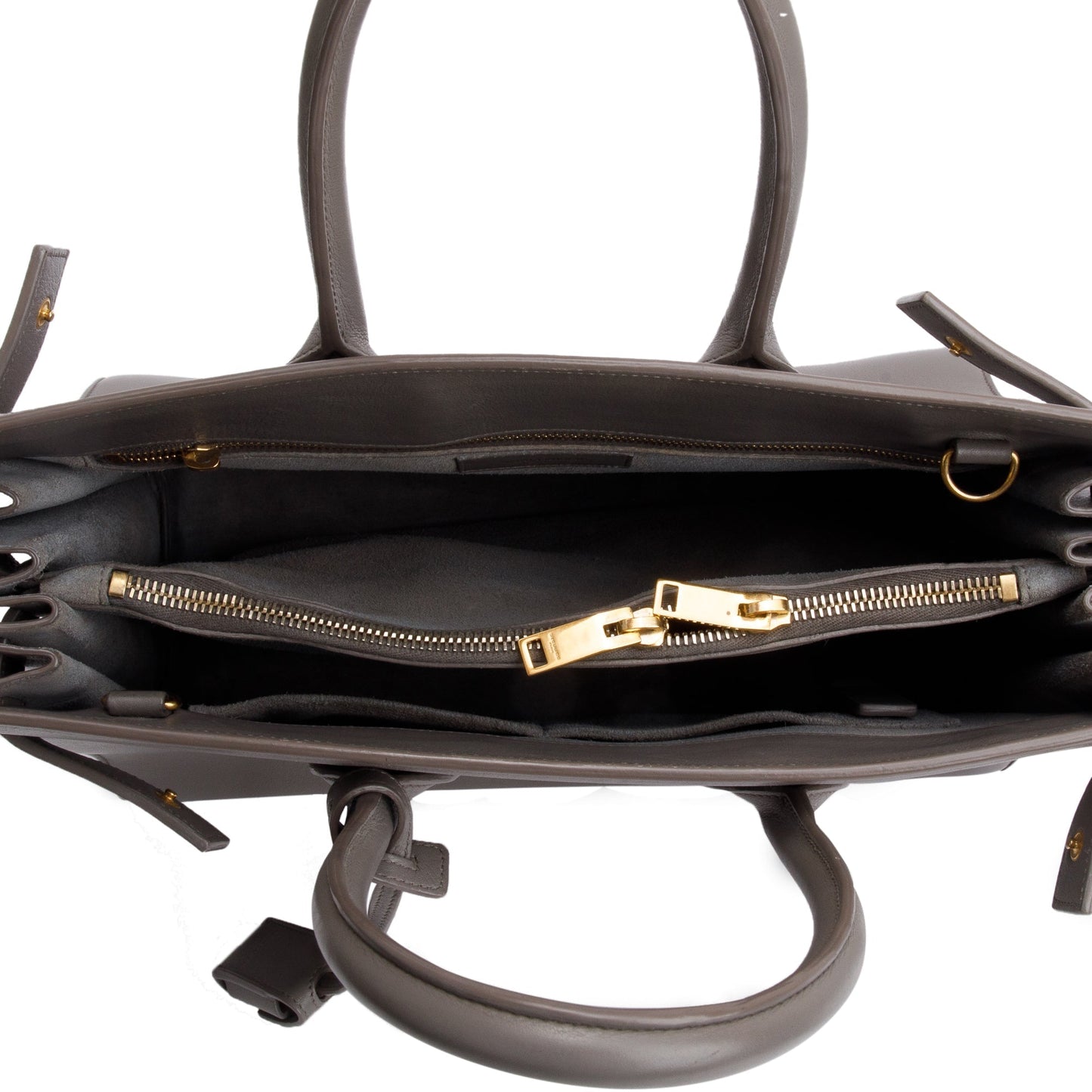 Saint Laurent Grey Leather Small Sac De Jour
