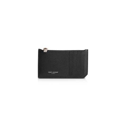 Saint Laurent Leather Zip Card Case