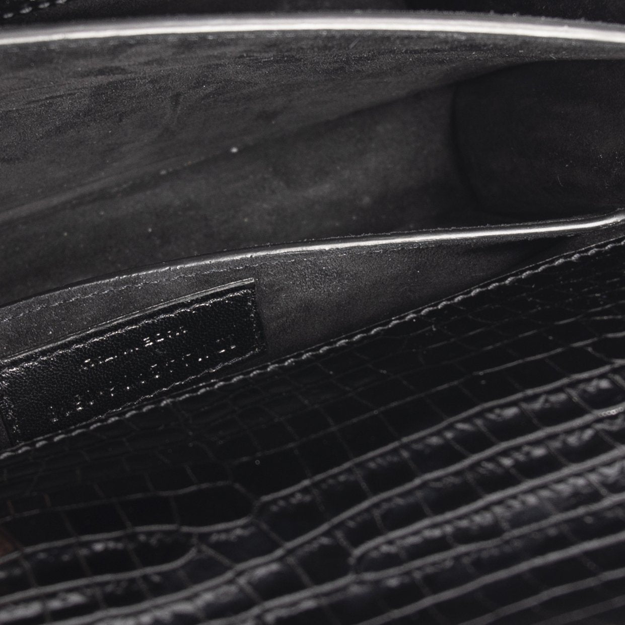 Saint Laurent Medium Crocodile Embossed Sunset Bag