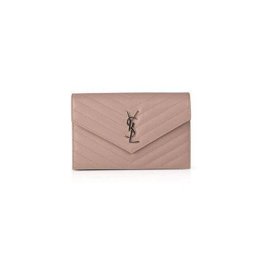 Saint Laurent Monogram Matelasse Envelope Chain Wallet