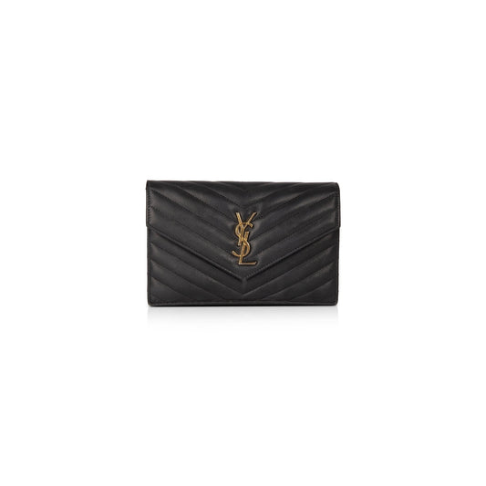 Saint Laurent Monogram Matelasse Envelope Chain Wallet