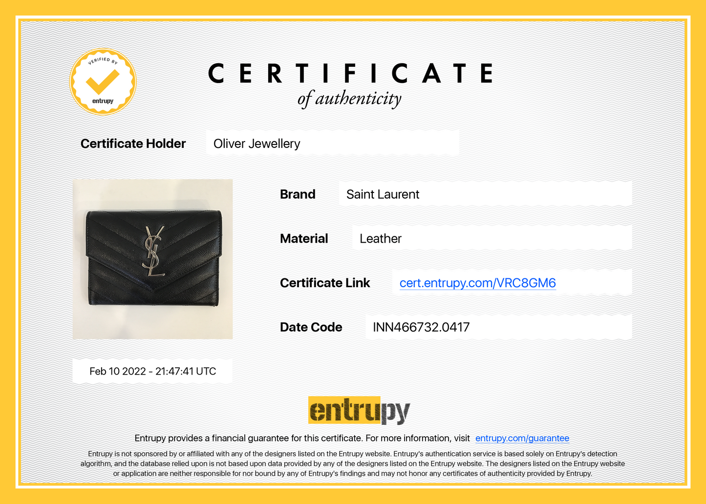 Saint Laurent Monogram Small Envelope Wallet