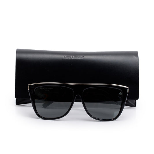 Saint Laurent SL 1 Combi Black Acetate Oversized Sunglasses