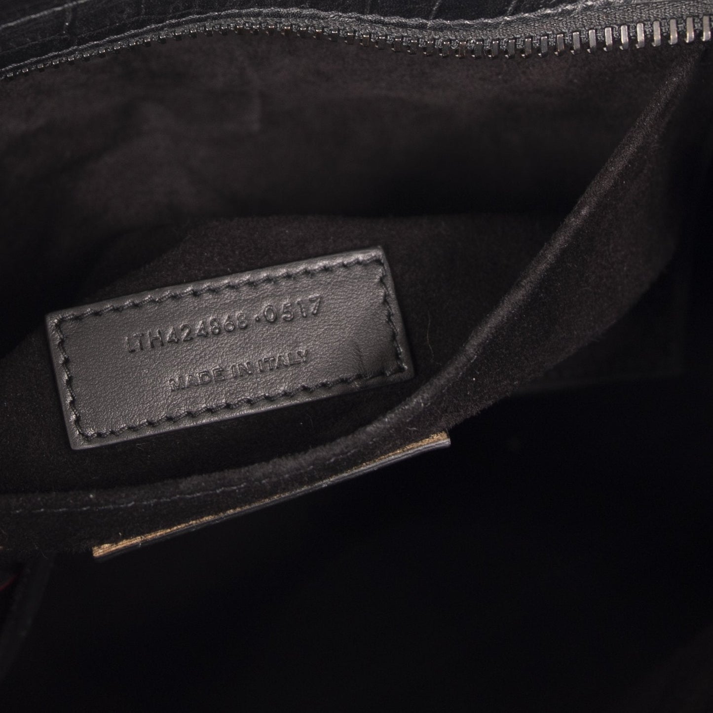 Saint Laurent Small Embossed Croc Monogram Cabas Bag
