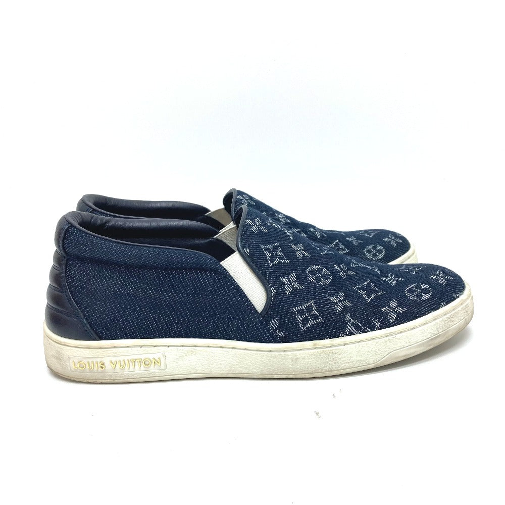 LOUIS VUITTON Slip-on Monogram denim blue Front row line Monogram denim 35 1/2