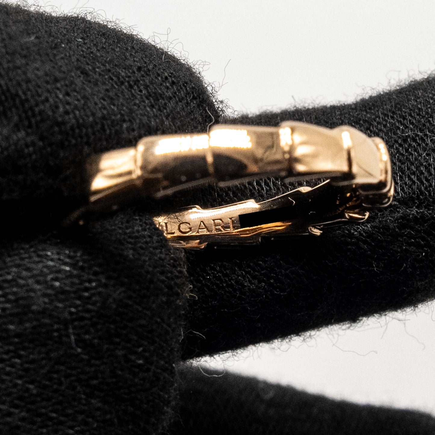 Bvlgari Size 56 Serpenti Viper Ring Pink Gold