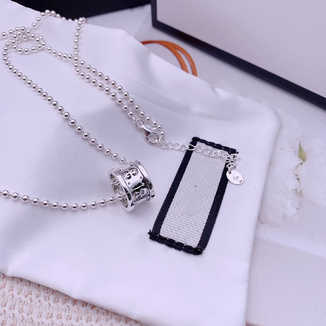 Luxury Gucci NECKLACE GG ICON WHITE GOLD
