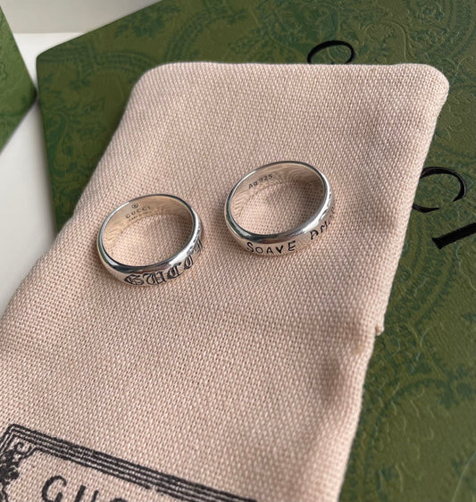 Luxury Gucci GG SOAVE AMORE STERLING RING