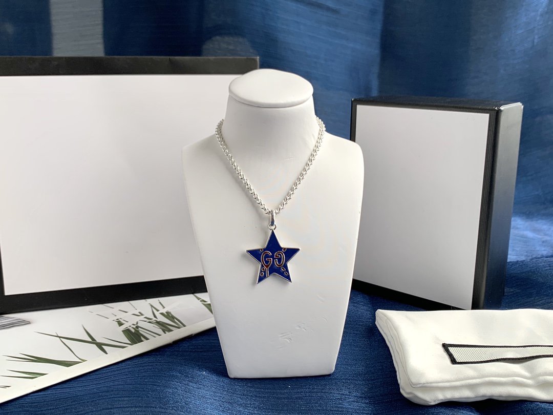 Luxury Gucci GHOST GG STAR PENDANT IN MIDNIGHT BLUE