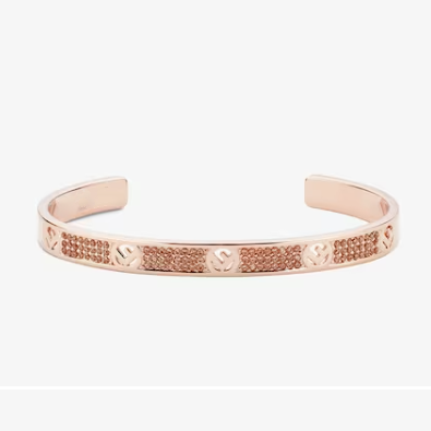 Luxury FendiF BRACELET PINK GOLD DIAMOND CUFF