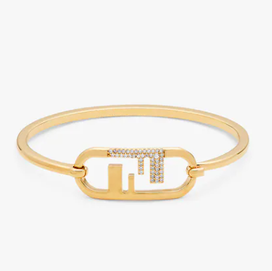 Luxury FendiO'LOCK GOLD DIAMOND BRACELET