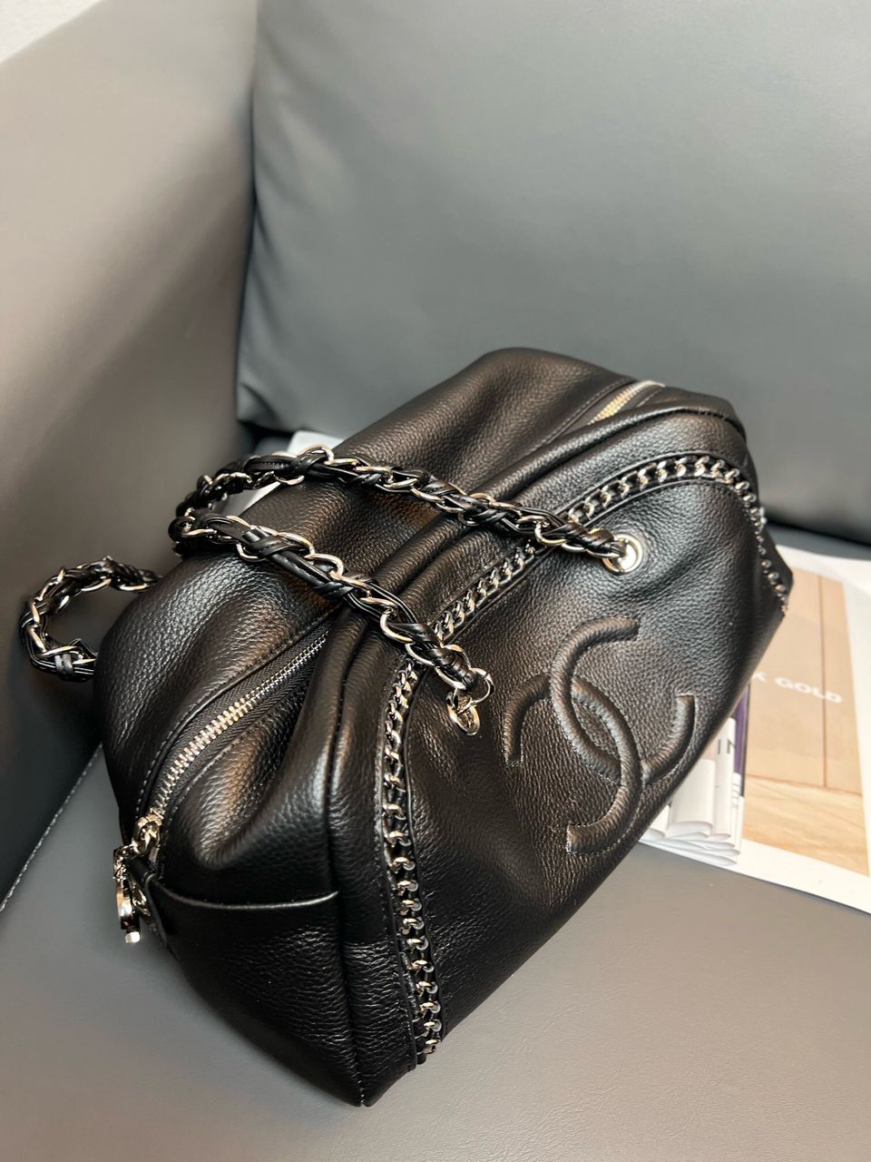 Luxury Black Leather Chain Shoulder Bag – Premium Quality Designer Style