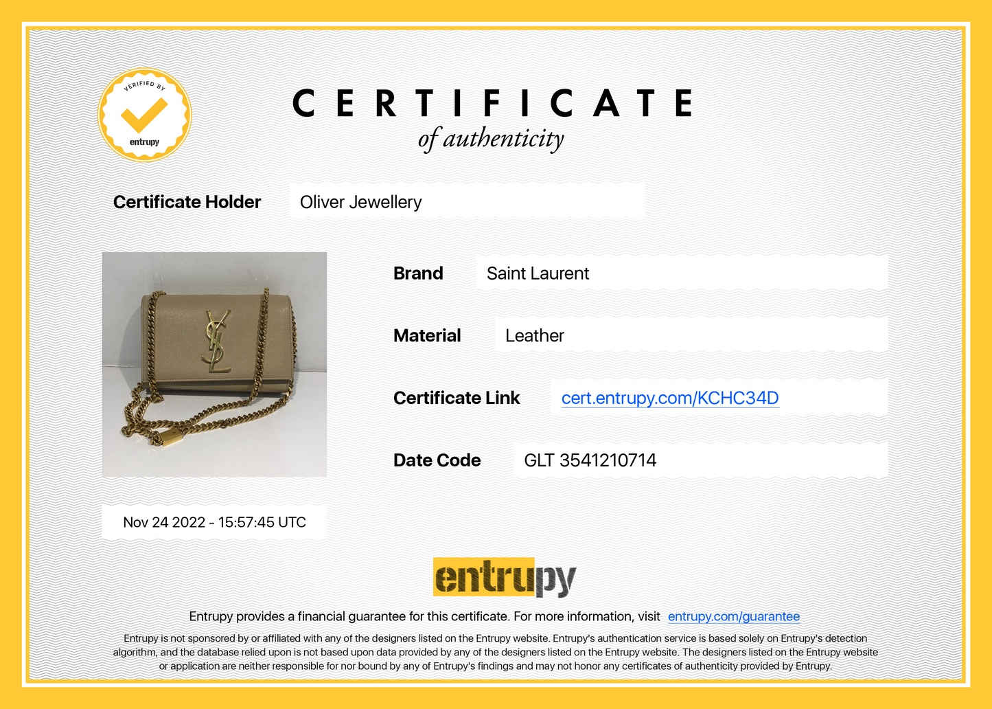 Yves Saint Laurent Mini Monogram Kate Bag