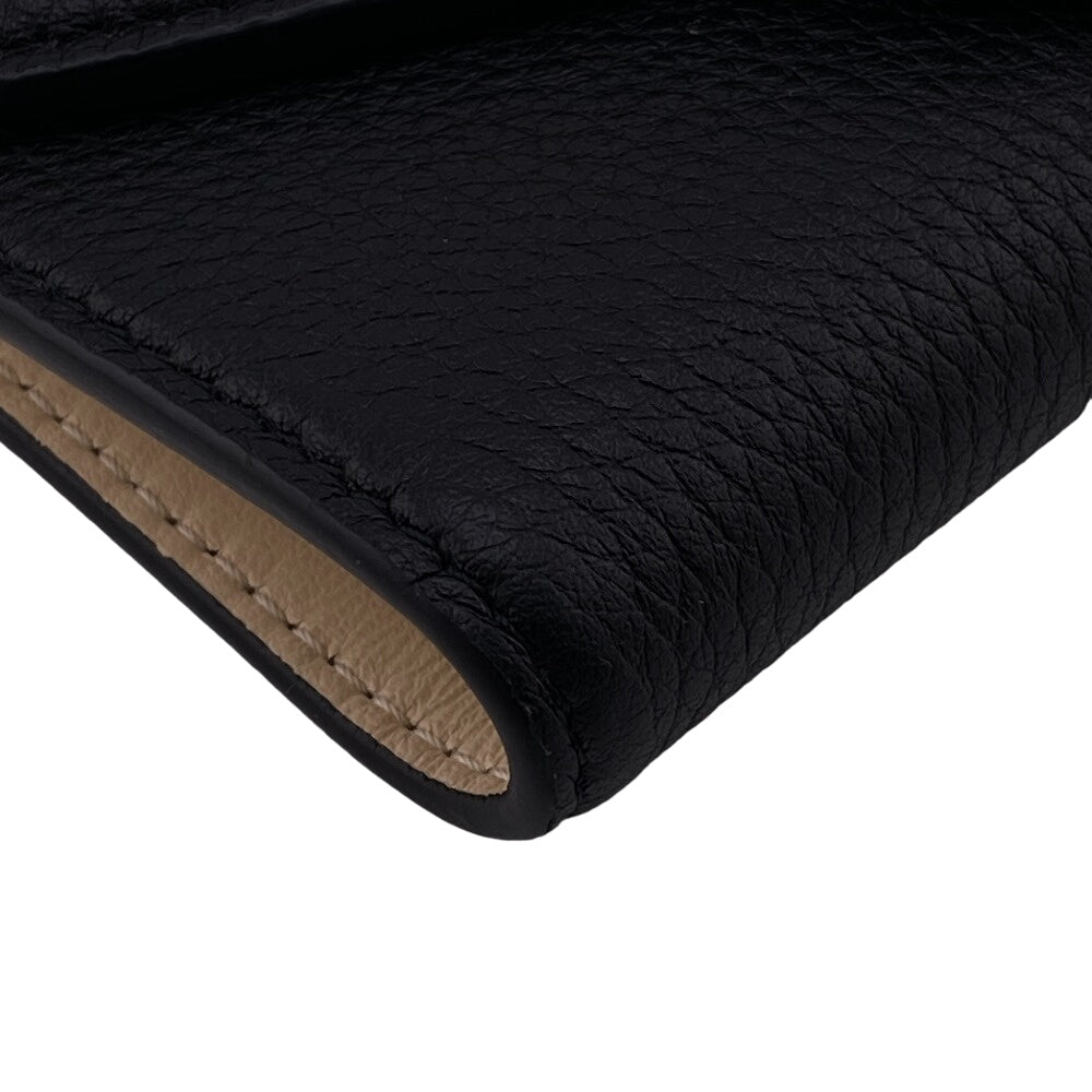LOUIS VUITTON Tri-fold wallet M80300 leather black Portefeuille LV Pont Neuf Compact Women