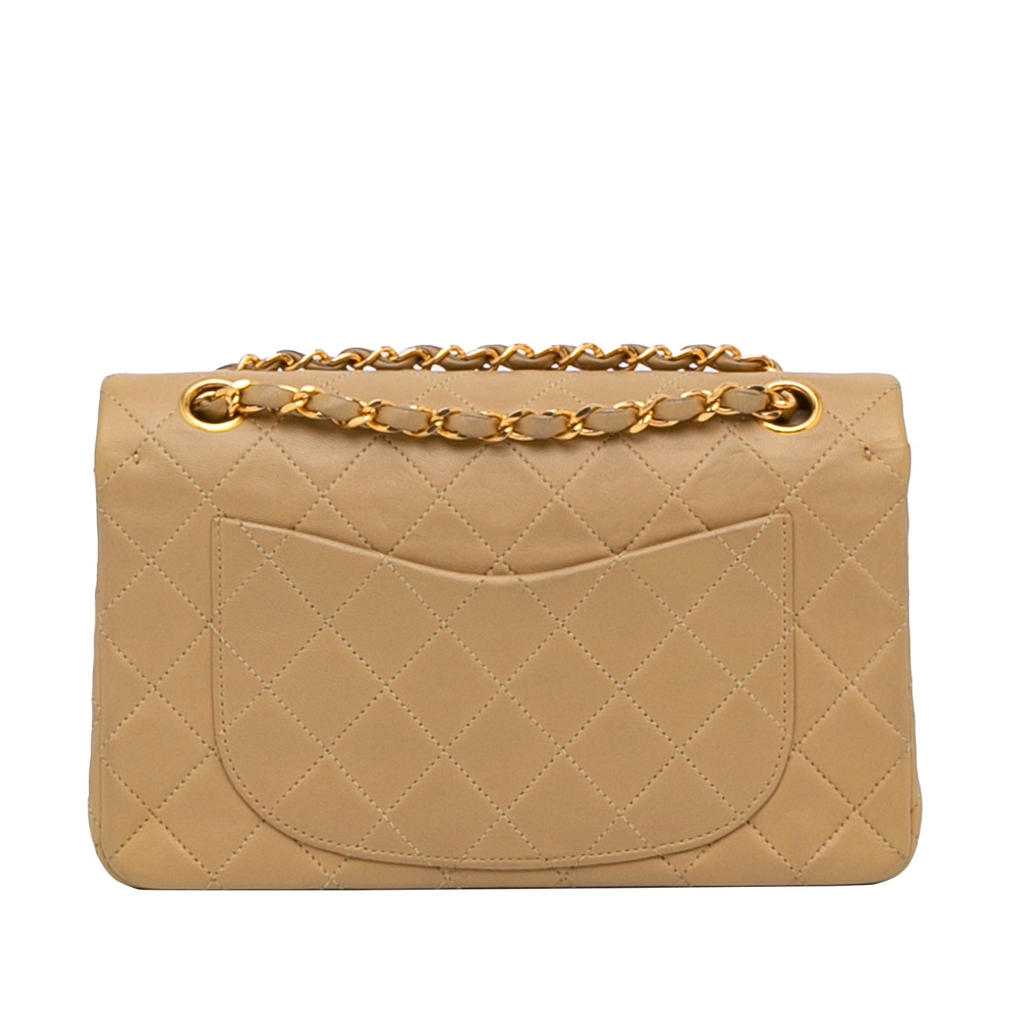 Luxury Chanel Classic Double Flap Small Beige Lambskin Gold