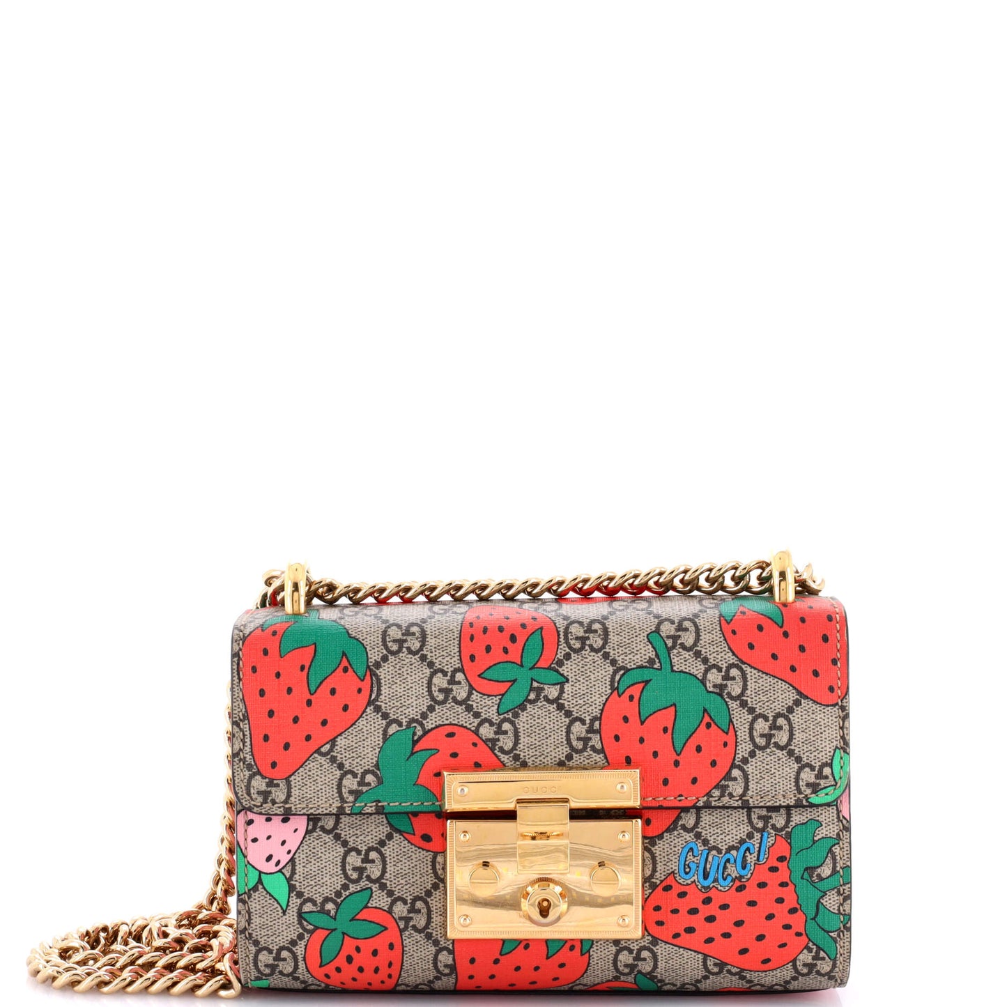 Luxury Gucci Trending 2025 Padlock Shoulder Bag Printed GG Coated Canvas Small