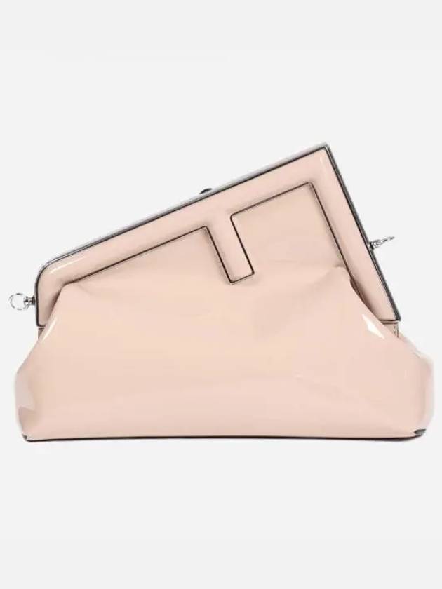 Luxury Fendi First Midi Clutch Bag Beige
