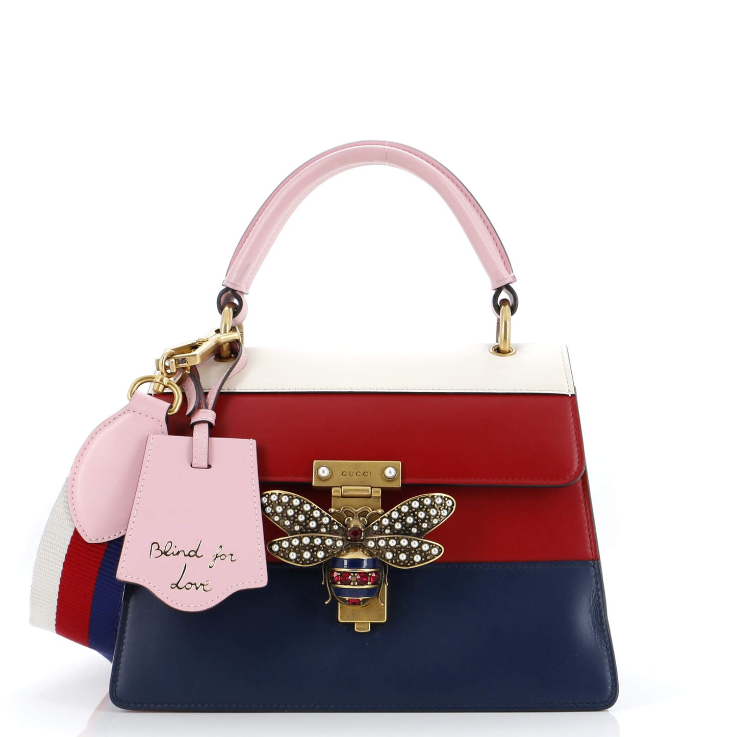 Luxury Gucci Trending 2025 Queen Margaret Top Handle Bag Colorblock Leather Small