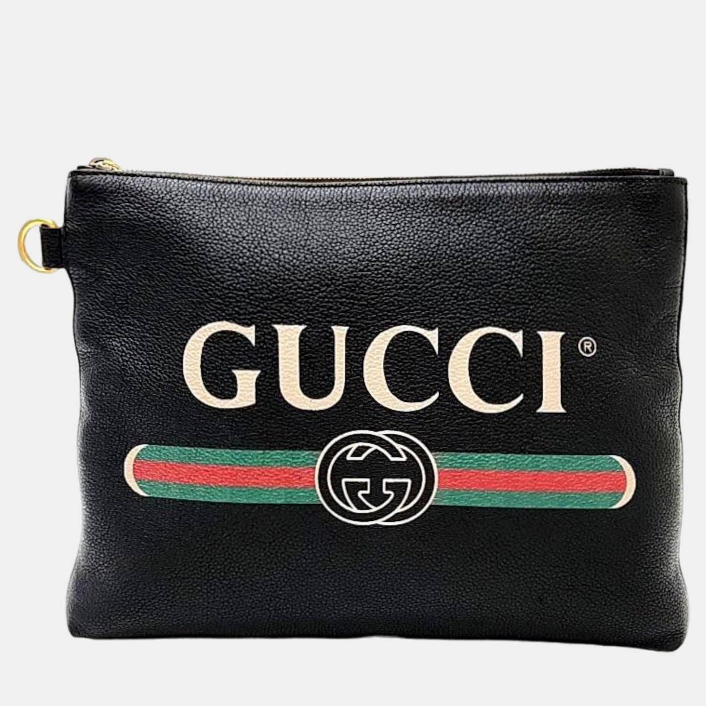 Luxury Gucci Trending 2025 Black Leather logo clutch (572770)