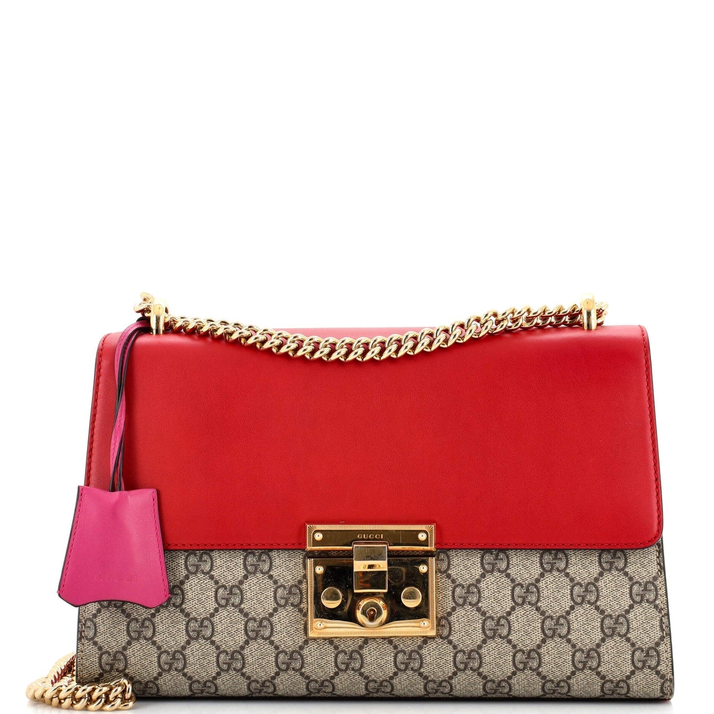 Luxury Gucci Trending 2025 Padlock Shoulder Bag GG Coated Canvas and Leather Medium