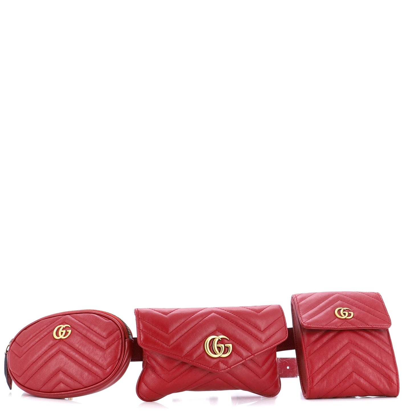 Luxury Gucci Trending 2025 GG Marmont Multi Pocket Belt Bag Matelasse Leather