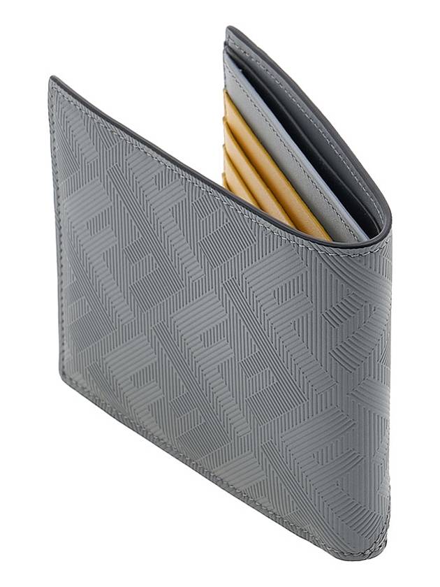 Luxury Fendi O'Lock Chain Print Half Wallet Gray