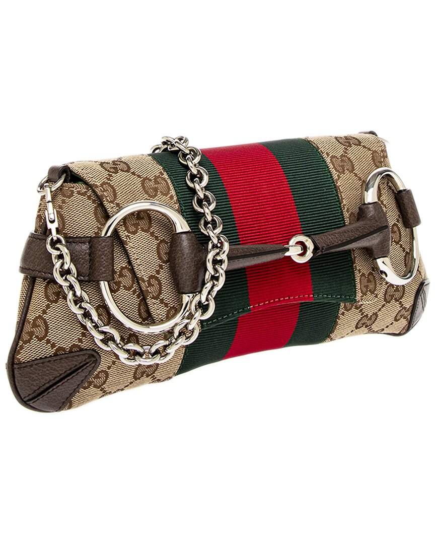 Luxury Gucci Trending 2025 Horsebit Small Canvas & Leather Shoulder Bag