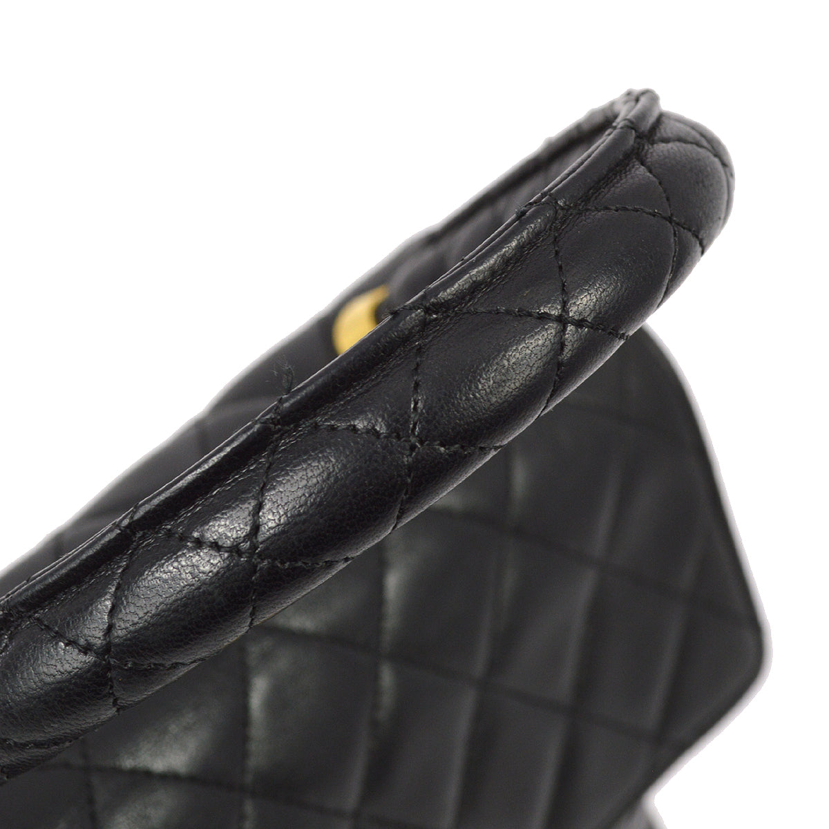 Luxury Chanel 1989-1991 Black Lambskin Top Handle Handbag