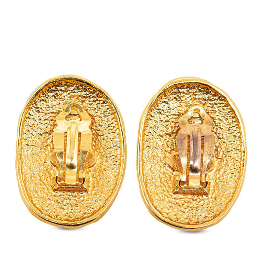 Chanel Logo Crown Coco Mark Earrings G Plated Chanel