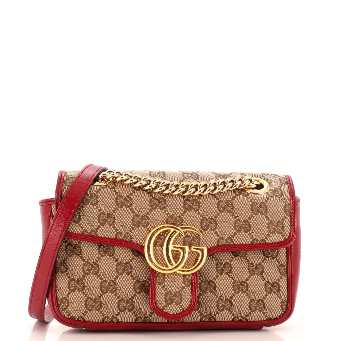 Luxury Gucci Trending 2025 GG Marmont Flap Bag Diagonal Quilted GG Canvas Mini