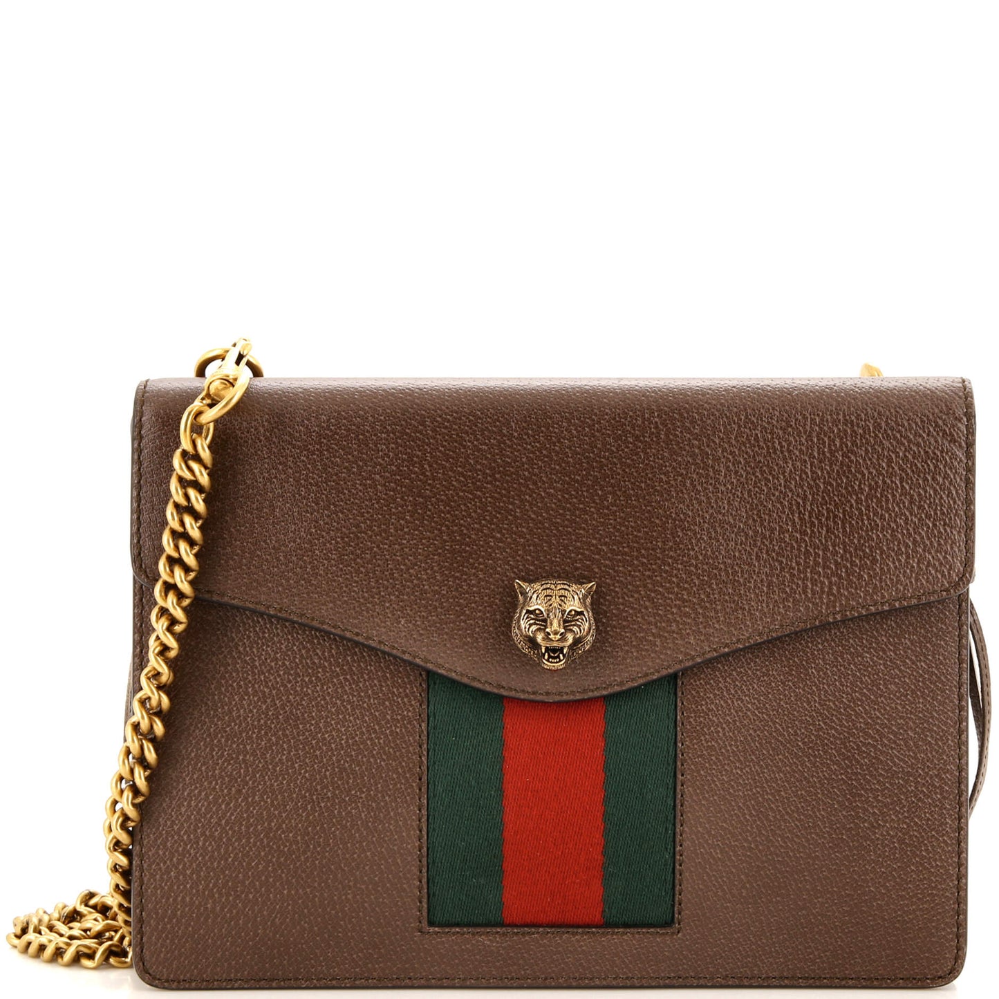 Luxury Gucci Trending 2025 Animalier Web Chain Shoulder Bag Leather Small