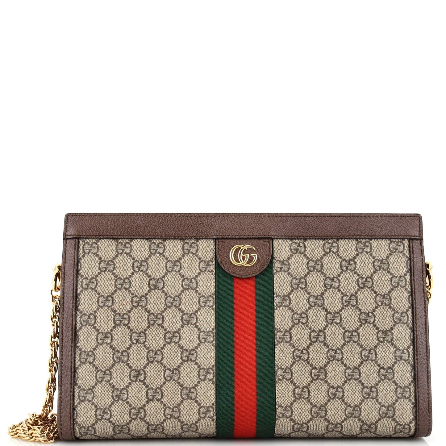 Luxury Gucci Trending 2025 Ophidia Chain Shoulder Bag GG Coated Canvas Medium
