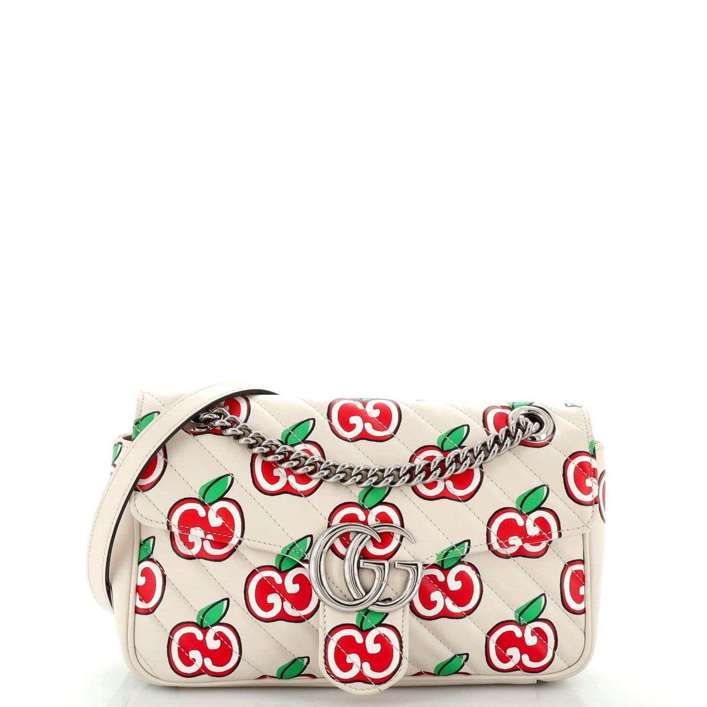 Luxury Gucci Trending 2025 GG Marmont Flap Bag Printed Diagonal Quilted Leather Small